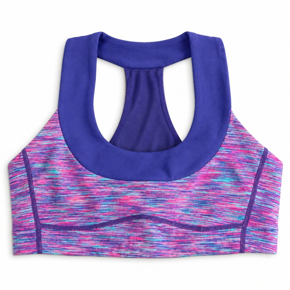 Lululemon Ta Ta Tamer Sports Bra Womens 8 Purple Pink Space Dye Support